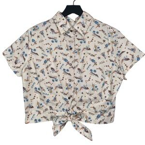 Hemet Waikiki Hawaiian Print Knot Top Size 3XL